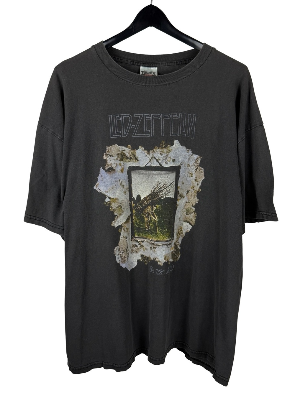 Vintage 1999 Led Zeppelin Zoso Faded Rock Band Album Music Shirt Size 2XL